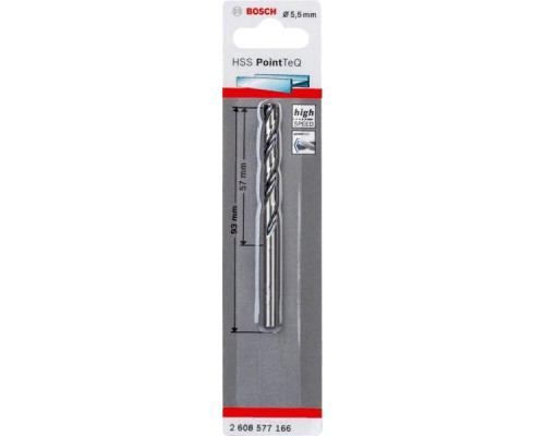 Сверло по металлу BOSCH HSS PointTeQ 5.5 мм 2608577166