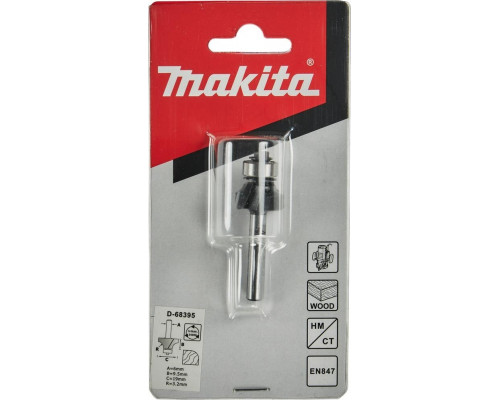Фреза по дереву MAKITA D-68395 кром. калевочная 3.2r 19х9,5х6х53х2т