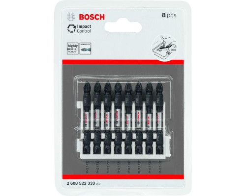 Кассета бит BOSCH Pick and Click IMPACT 65 мм 8 предметов PH2/PZ2 2608522333