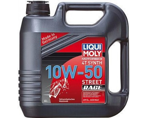 Масло для мотоциклов LIQUI MOLY SAE 10W50 Motorbike 4T Synth Street Race 4 л 7508/1686 синтетическое 1686/7508