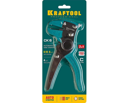 Инструмент для снятия изоляции KRAFTOOL СК-6 автоматический, 0.2-6 мм2 22630