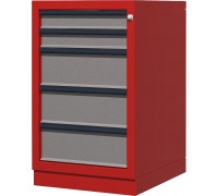 Тумба верстачная FERRUM с 5 ящиками 01.405R-3000/9007 (красный/серый)