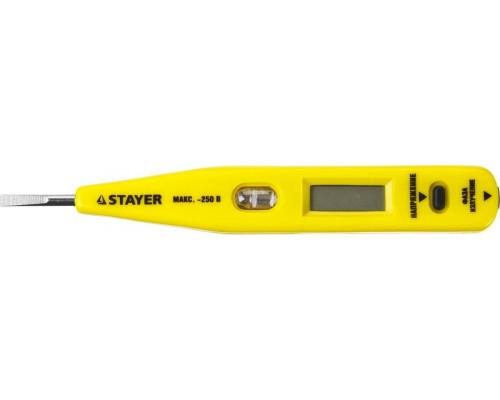 Тестер напряжения STAYER MASTER цифровой 12-220В со световым индикатором, 125 мм, 45290