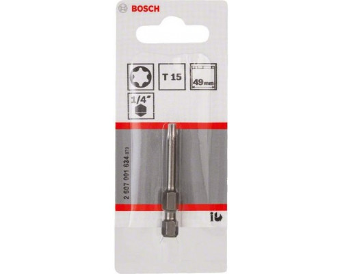 Бита для заворачивания BOSCH Extra Hard 49 мм T15 2607001634