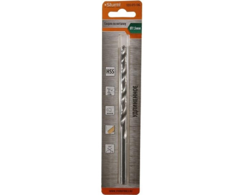 Сверло по металлу Sturm 1055-075-156L 2,0х85 мм, удлинен., 118°