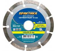 Алмазный диск универсальный ПРАКТИКА Мастер сегментный 125х22 мм. 030-672
