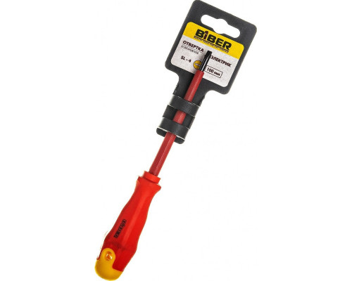 Отвертка диэлектрическая шлицевая Biber 85592 SL 4х100мм тов-079501