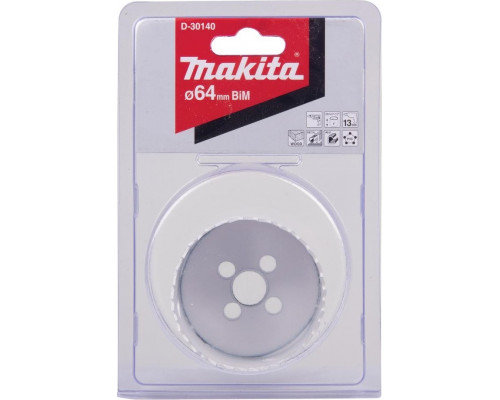 Коронка биметаллическая MAKITA D-30140 64мм