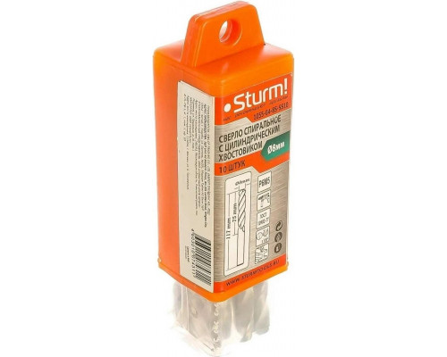 Сверло по металлу Sturm 1055-04-8S-SS10 8,0х117 мм, 10 шт.