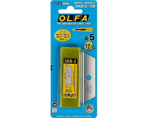 Лезвие для ножа Olfa OL-SKB-2/5B трапециевидное для sk-4, 17,5х72х0,6 мм, 5 шт