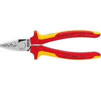 Клещи электромонтажные диэлектрические KNIPEX 9778180SB 180 мм для обжима гильз, 2к рукоятки KN-9778180SB