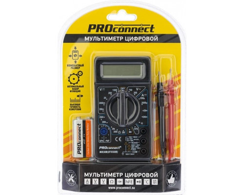 Мультиметр цифровой Proconnect M830B портативный 13-3011