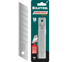 Лезвие для ножа KRAFTOOL Shark Wave 18 мм серрейторное, 5 шт. 09604-18-S5