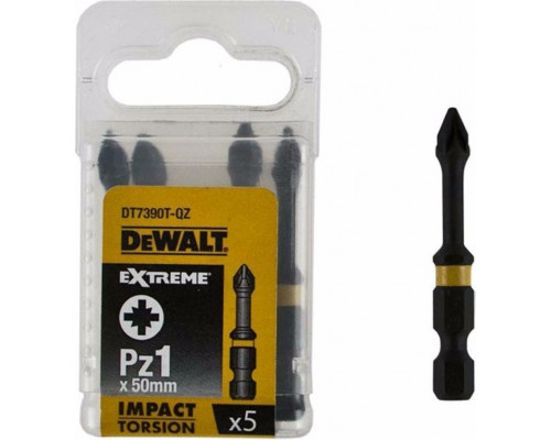Бита для заворачивания ударная DeWALT РZ1х50 мм (5шт) IMPACT TORSION DT7390T DT7390T-QZ