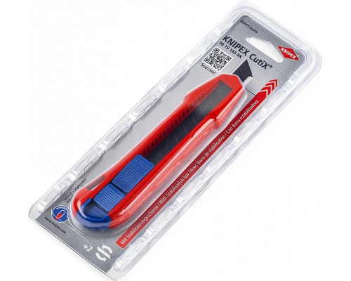 Нож универсальный KNIPEX CutiX 165 мм, с отламывающимися лезвиями 18 мм, 9010165BK