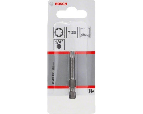 Бита для заворачивания BOSCH Extra Hard 49 мм T25 2607001638
