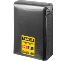 Мешок строительный STAYER HEAVY DUTY особопрочный, черный 240л, 50шт. 39154-240