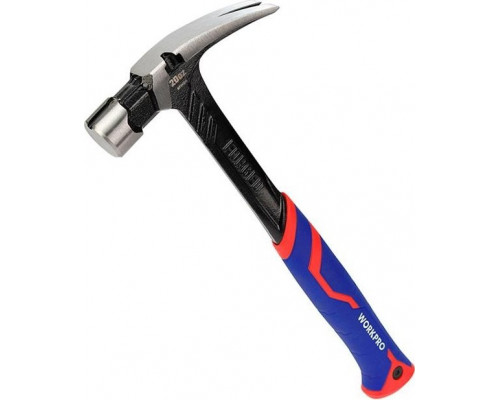 Молоток-гвоздодер WORKPRO WP241013 цельнокованый 450гр