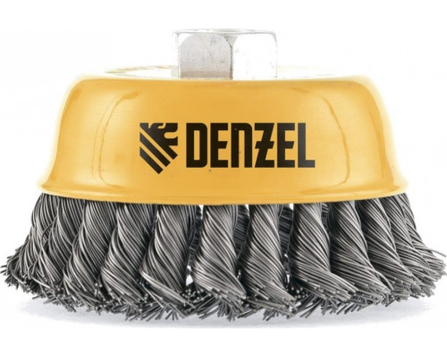 Щетка для УШМ Denzel 746 243 75 мм, м14, чашка, крученая нерж. проволока 0,5 мм 746243