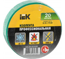 Изолента IEK ПВХ 0.18х19мм зел. (рул. 20м) UIZ-20-10-K06