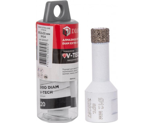 Сверло алмазное DIAM 12x35xМ14 Extra Line V-TECH 320267