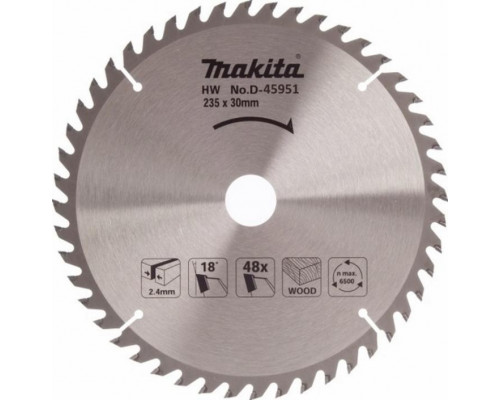 Пильный диск по дереву MAKITA 235x30/25x2.4x48T D-45951