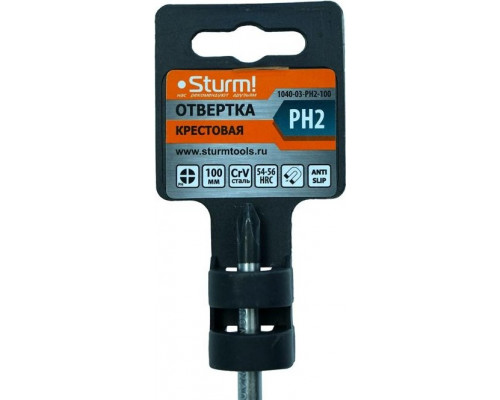 Отвертка крестовая Sturm 1040-03-PH2-100 ph2x100мм, магнит. наконечник