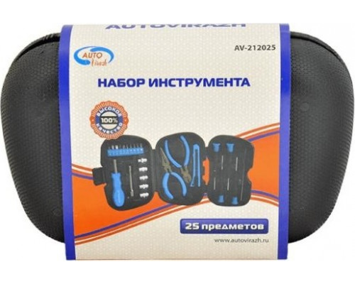Набор инструментов Autovirazh 25 предметов, 1/4" DR, CrV AV-212025