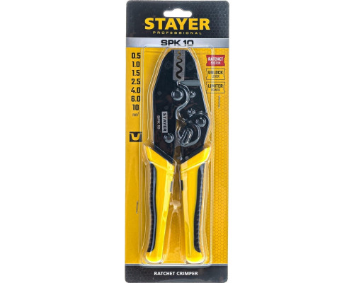 Пресс-клещи STAYER SPK-10 для медных наконечников и гильз 0.5-10 мм.кв, prof 45440