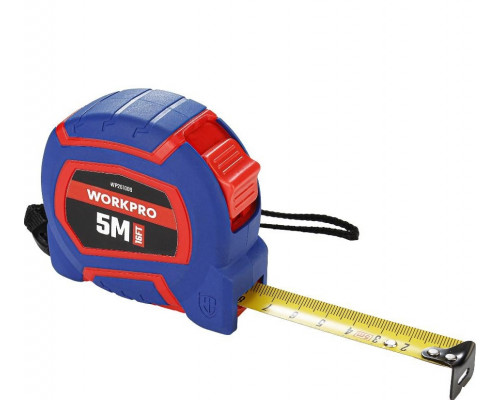 Рулетка WORKPRO WP261009 пластмассовая 5 м х 19 мм самоблокирующаяся нейлон