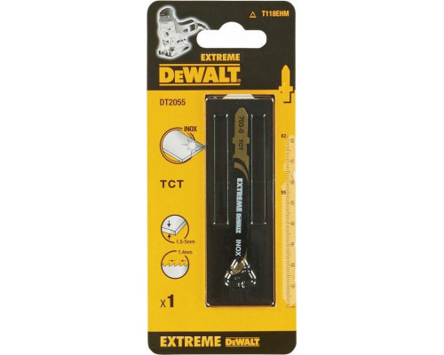 Пилки по металлу DeWALT HCS T118EHM INOX 82х55х60 мм (1шт) DT2055-QZ DT2055-QZ