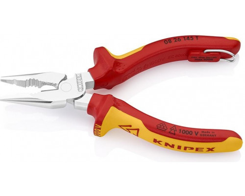 Плоскогубцы диэлектрические KNIPEX 0826145T 1000 V, 145 мм, удлиненные KN-0826145T