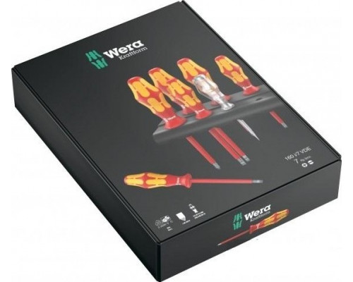 Набор отверток диэлектрических WERA Kraftform Plus 100 WE-006147 160I/7 SATZ 7TLG. WE-006147