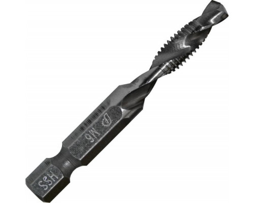 Сверло метчик ПРАКТИКА 6х1.0х57 мм HEX 1/4' (774-993) 774-993
