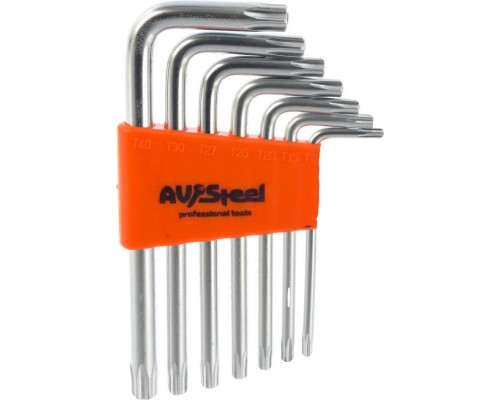 Набор ключей TORX AV Steel AV-367307 с отверстием TH10-TH40, 7 предметов