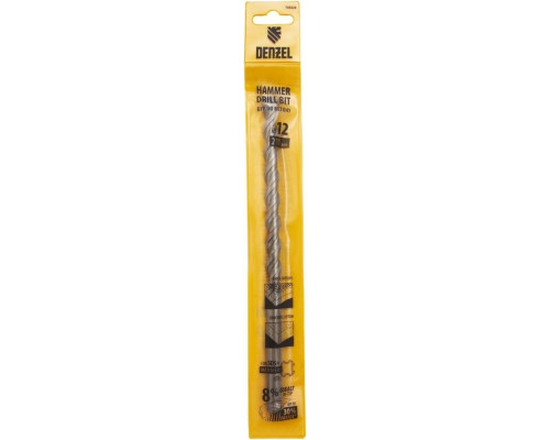 Бур SDS-plus Denzel Cobalt W-tip, 12x210 мм по бетону, двойная спираль 705024