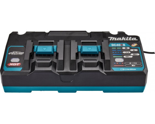 Зарядное устройство для аккумуляторов MAKITA DC40RB (XGT, 40В, двухпостовое, быстрое) 191N10-3