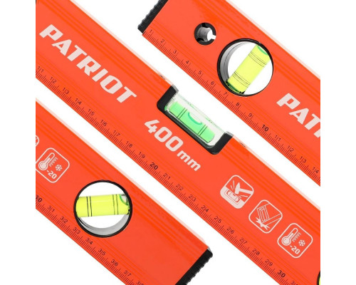 Уровень строительный PATRIOT LCP-400 400мм, алюминиевый фрезерованный 350005504