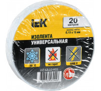 Изолента IEK ПВХ 0.13х15мм (рул. 20м) бел. UIZ-13-10-K01