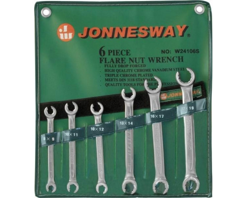 Набор ключей разрезных JONNESWAY W24106S 8-19 мм, 6 предметов