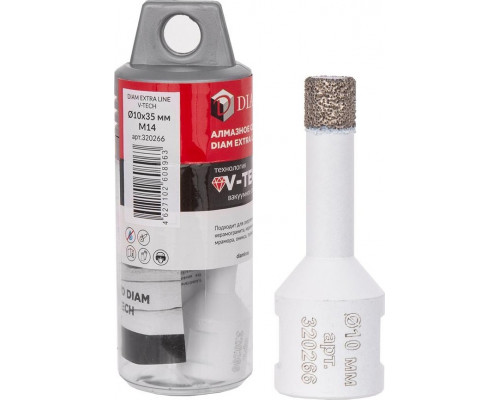 Сверло алмазное DIAM 10x35xМ14 Extra Line V-TECH 320266