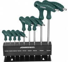 Набор ключей TORX JONNESWAY H10MT09S с рукояткой с центрированным штифтом Т10-Т50 048069