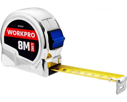 Рулетка WORKPRO WP261012 8м х 25мм, металлический корпус
