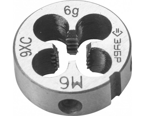 Плашка ЗУБР круглая ручная м6x1мм, сталь 9хс 4-28022-06-1.0
