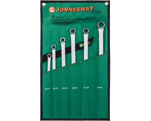 Набор ключей гаечных накидных удлиненный в сумке JONNESWAY W61106S 10-24 мм, 6 предметов
