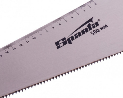 Ножовка по дереву Sparta 500 мм 7-8 трi, каленый зуб линейка, деревянная рукоятка 231895 231895