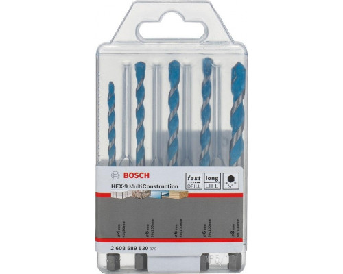 Набор универсальных сверл BOSCH HEX-9 Multi Construction 2608589530