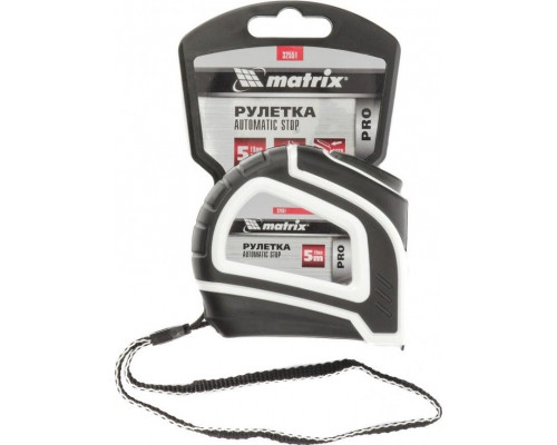 Рулетка MATRIX 5 мх19 мм autostop, , двухкомпонентный корпус, авто 32551
