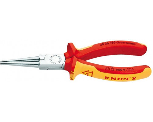 Круглогубцы диэлектрические KNIPEX 3036160 1000 V, 160 мм KN-3036160