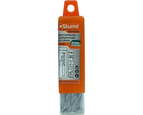 Сверло по металлу Sturm 1055-04-4S8-SS10 4,8х86мм, 10 шт.